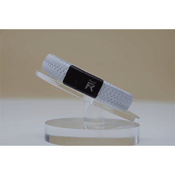 Bracelet cuir mèche – blanc