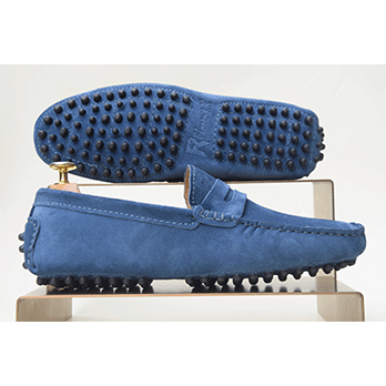 Pico – Mocassin daim bleu turquoise