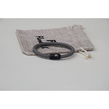 Bracelet cuir fine – gris noir