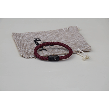 Bracelet cuir fine – rouge noir