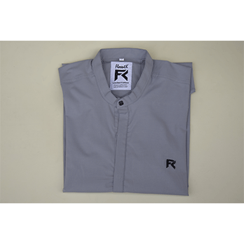 Chemise col mao coton – gris