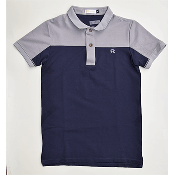 Polo bicolore – bleu