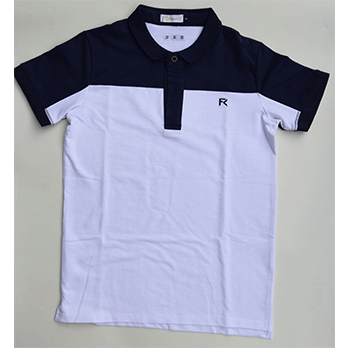 Polo bicolore – blanc