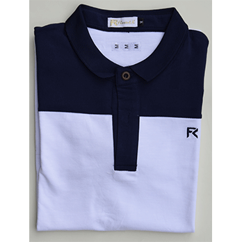 Polo bicolore – blanc