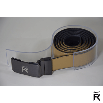 Ceinture réversible – noir et marron au lait