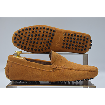 Pico – Mocassin daim marron orange