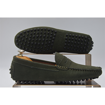Pico – Mocassin daim vert treillis